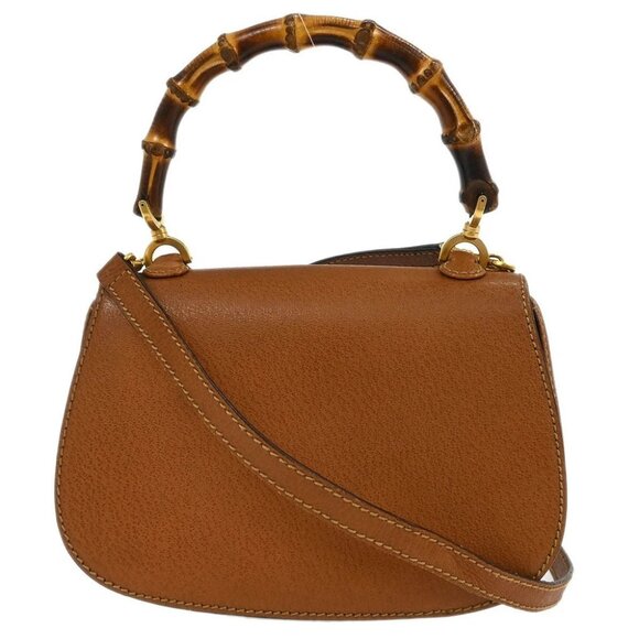 Gucci Brown Pigskin Bamboo 2way Handbag - Picture 2 of 10